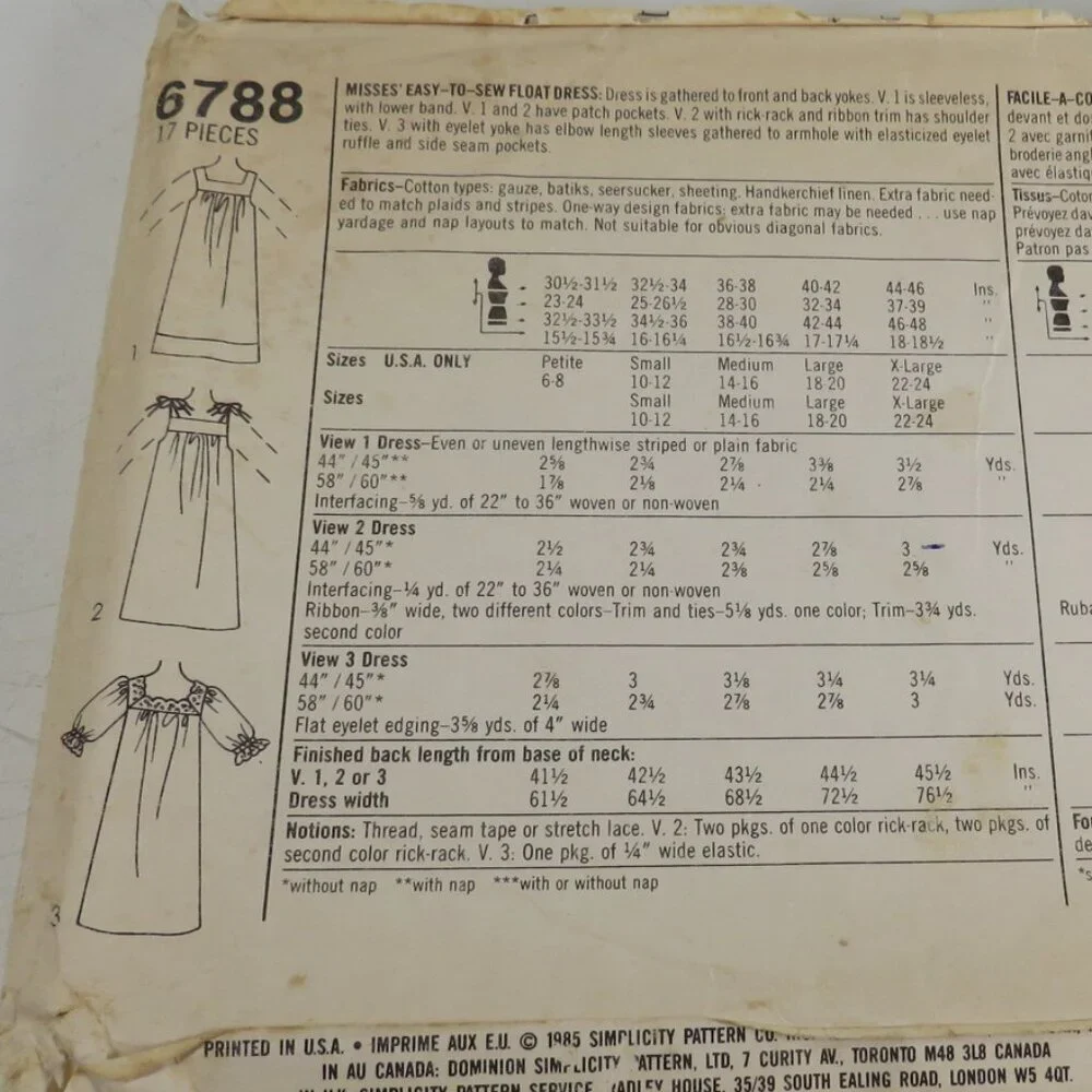 Simplicity 6788 clothing